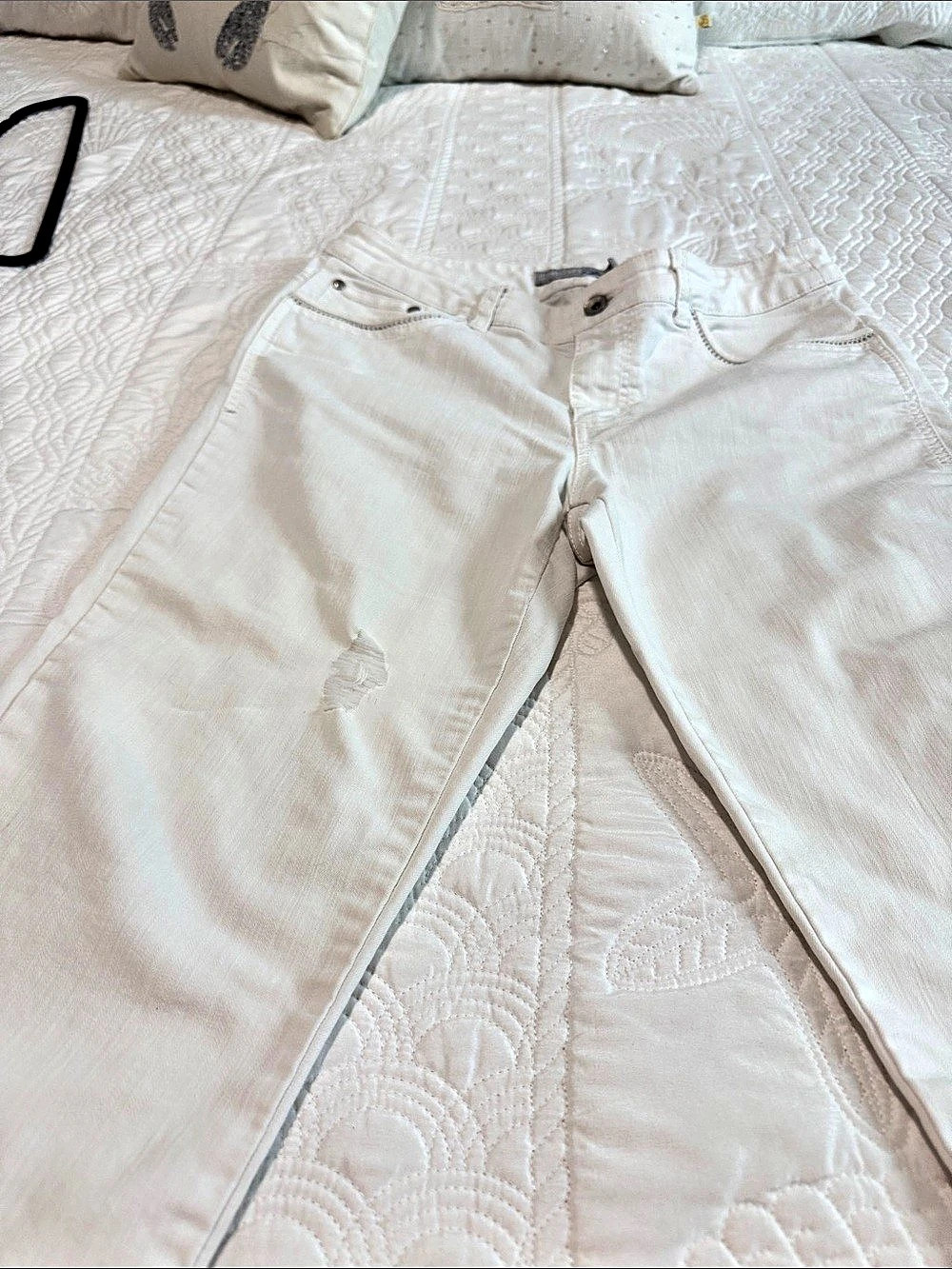 Chico's Platinum Denim Skinny Jeans White Size 0.5